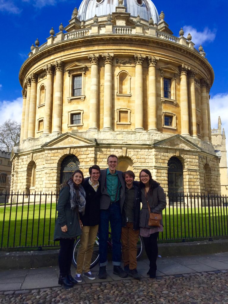 Oxford students before Sheldonian Theatre