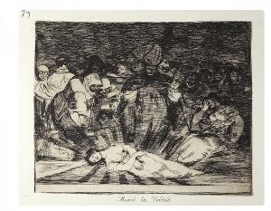 Los Desastres de la Guerra, Plate 79, Murio la Verdad (Truth Has Died)