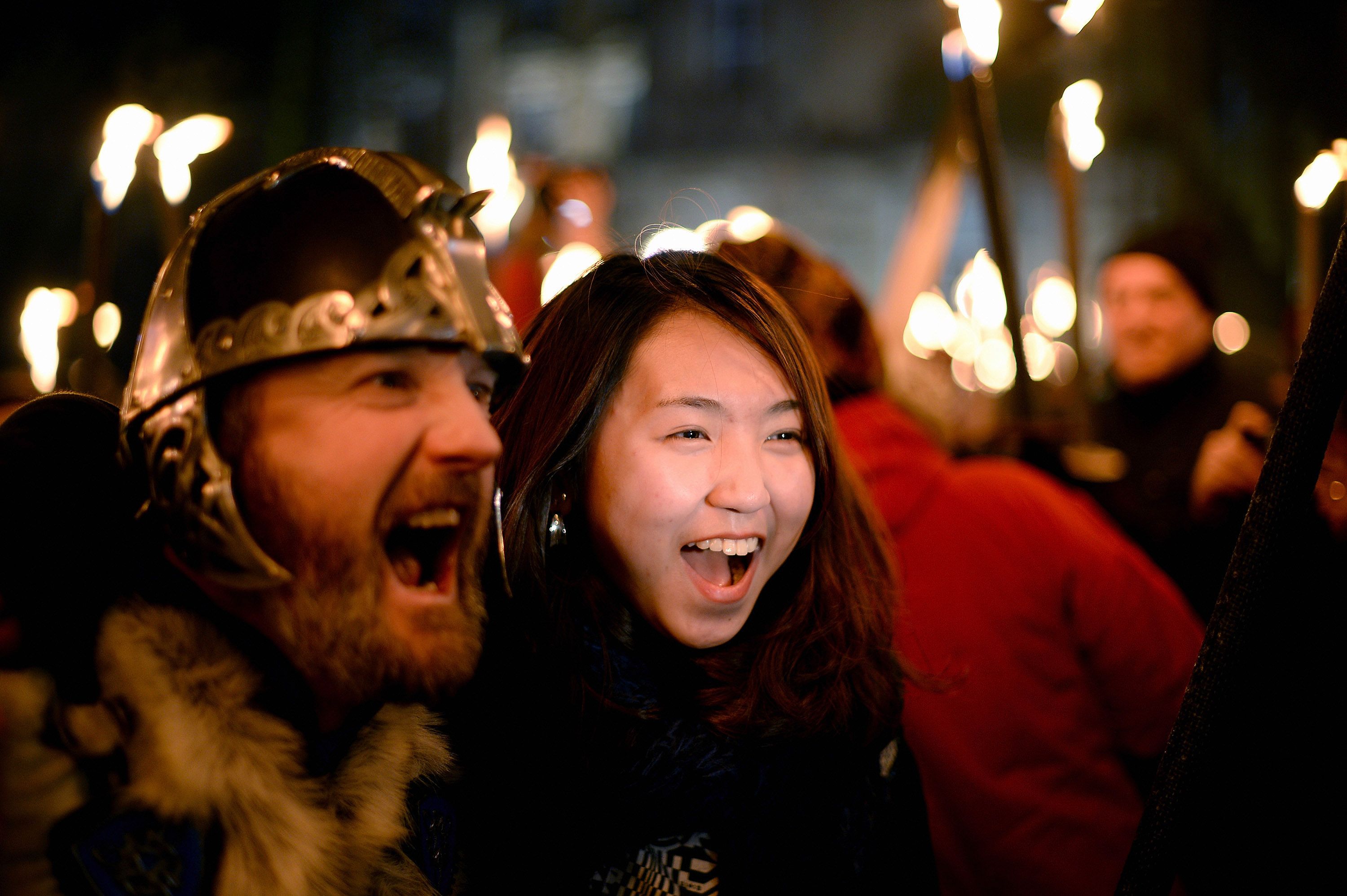 Viking and Lady Friend on New Year's Eve